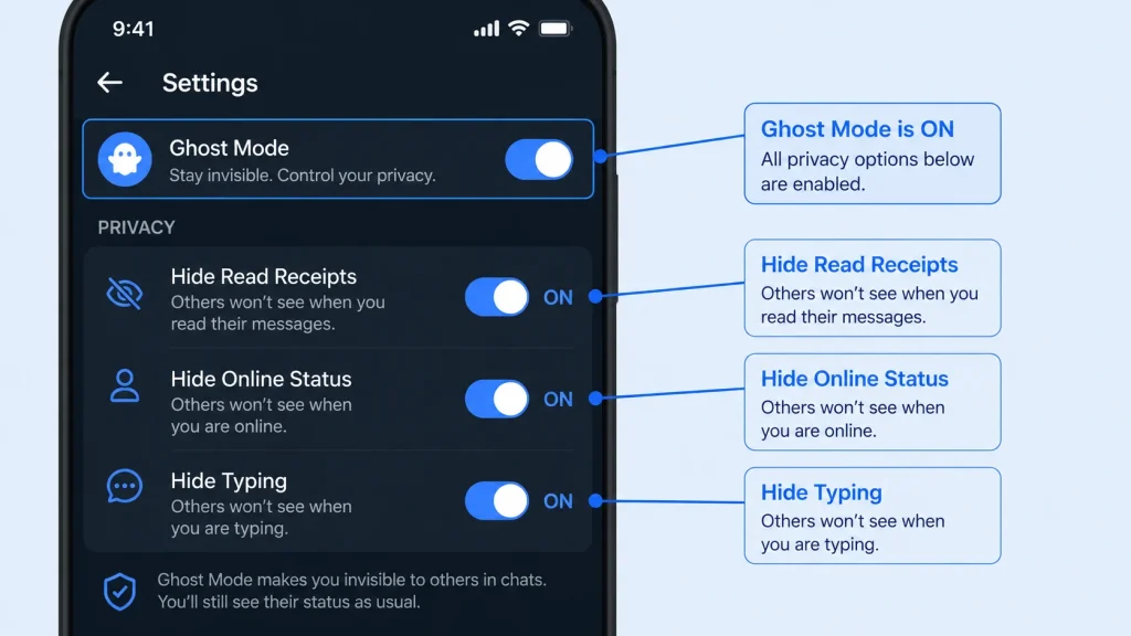 Ghost Mode in telegram mod apk